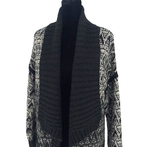 Cynthia Rowley Womens Wool Alpaca Blend Cardigan Sweater Black Medium - Picture 2 of 6